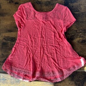 Justice Coral Lace Short Sleeve Tee